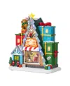 Glitzhome 10.75" Lighted Resin Christmas Toy Market Village In Multi