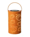 Glitzhome 10.75"h Fall Metal Pumpkin Solar Powered Led Lantern In Multi