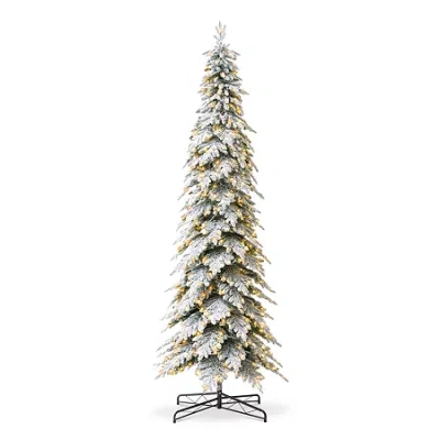 Glitzhome 11 Ft Pre-lit Pencil Spruce Christmas Tree In Green