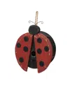 Glitzhome 11.5" H Distressed Solid Wood Ladybug Birdhouse In Red