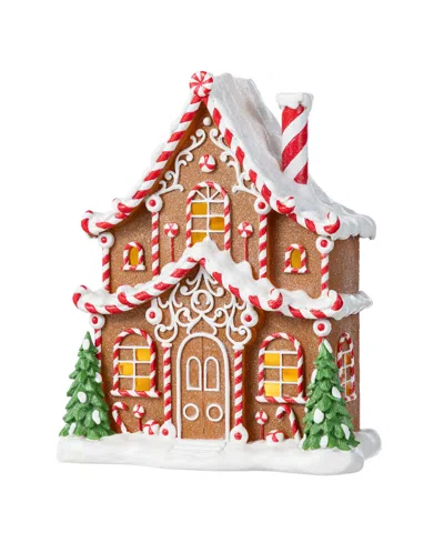 Glitzhome 11.75" Lighted Resin Christmas Village Table Decor In Multi
