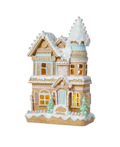 Glitzhome 11.75" Resin Christmas Macaron Village Table Decor In Multi