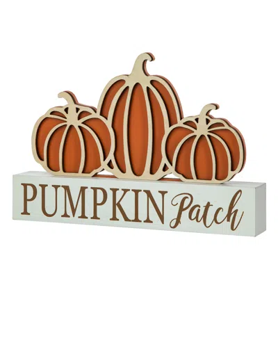 Glitzhome 11.75"l Fall Wooden "pumpkin Patch" Pumpkins Table Sign In Multi