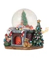 Glitzhome 120mm Christmas Resin Lighted Musical Christmas Tree On Fireplace Waterglobe In Multi