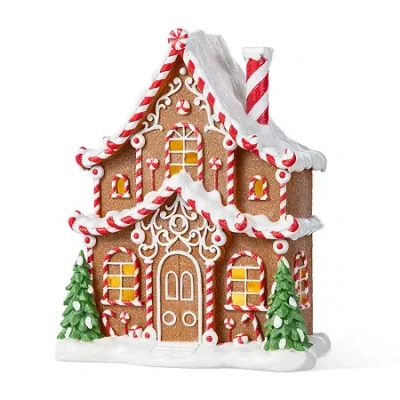 Glitzhome 12"h Christmas Lighted Resin Village Christmas Tabletop Decor In Multi