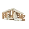 Glitzhome 12"l Resin "believe" Holy Family Figurine Nativity Set In Multi