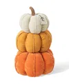 Glitzhome 13" H Fall Stacked Fabric Pumpkin In Multi