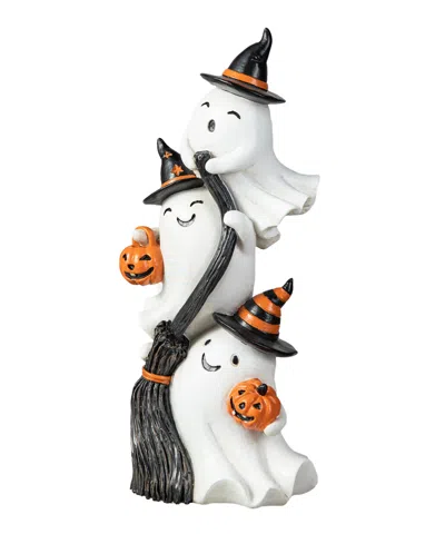 Glitzhome 13.00''h Halloween Polyresin Stacked Ghost Table Decor In Multi