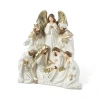 Glitzhome 13"h Ivory/gold Resin Nativity Figurine Nativity Set In Multi