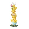 Glitzhome Easter Resin Stackable Chickens Table Decor In Yellow