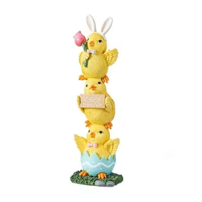 GLITZHOME 14" RESIN STACKABLE CHICKENS EASTER TABLETOP DECOR