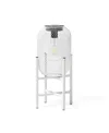 Glitzhome 14.25" H Metal Mesh Solar Powered Outdoor Lantern With Stand In White
