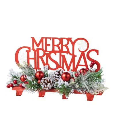 Glitzhome 14.5''l Christmas Metal Merry Christmas Stocking Holder In Multi