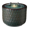 Glitzhome 14.75" Turquoise Ceramic Outdoor Fountain In Blue