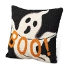 Glitzhome 14"h Hooked Ghost Pillow Throw Pillow In Black