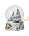 Glitzhome 150mm Christmas Oversized Resin Lighted Musical Snowflakes Village Waterglobe In Multi