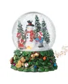 Glitzhome 150mm Lighted Resin Christmas Musical Snowflakes Snowman Water Globe In Multi