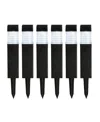 Glitzhome 15.25" H Set Of 6 Solar Powered Transparent Texture Lens Pathway Stake Light In Multi