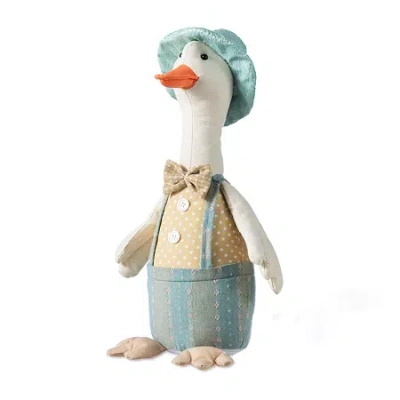 GLITZHOME 16" FABRIC BOY DUCK FIGURINE EASTER TABLETOP DECOR