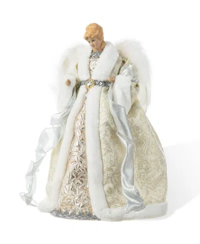 Glitzhome 16 H Polyvinyl Chloride Christmas Elegant Angel Tree Top In Multi