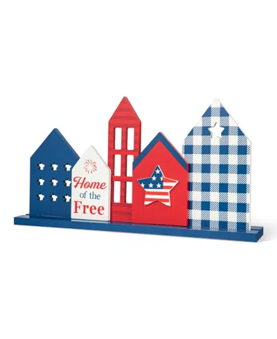 Glitzhome 16" L Wooden Patriotic, Americana House Table Decor In Multi