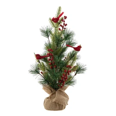 Glitzhome 1.6ft Cardinal Christmas Tabletop Tree In Green