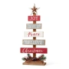 Glitzhome 1.6ft Wooden Sign Christmas Tabletop Tree In Red