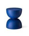 Glitzhome 17.75'' H Multi-functional Magnesium Oxide Cobalt Garden Stool Or Planter Stand Or Accent Table In Blue