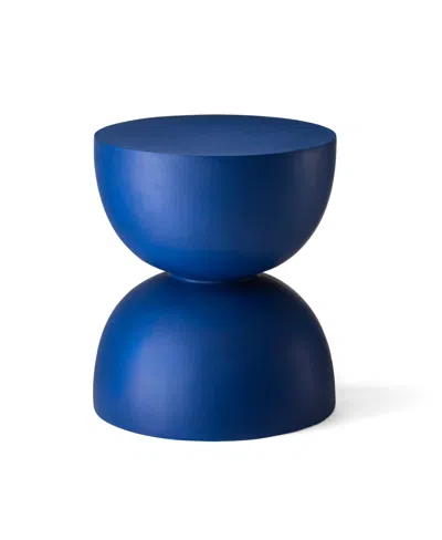 Glitzhome 17.75'' H Multi-functional Magnesium Oxide Cobalt Garden Stool Or Planter Stand Or Accent Table In Blue