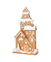 Glitzhome 17.75" Lighted Resin Christmas Gingerbread House Figurine In Multi