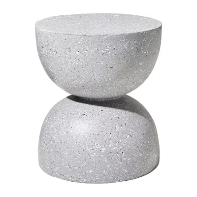 Glitzhome 17.75in Mgo Terrazzo Planter Stands In Gray