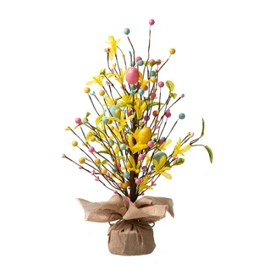 Glitzhome 18" Easter Egg Tree Tabletop Decor In Yellow
