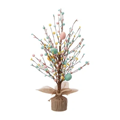 Glitzhome 18" Easter Eggs Tree Tabletop Decor In Brown