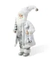 Glitzhome 18 H Christmas Frosty Santa Figurine With Porcelain Face In Multi