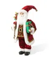 Glitzhome 18 H Christmas Traditional Santa Figurine With Porcelain Face In Multi