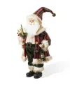 Glitzhome 18 H Christmas Woodland Santa Figurine With Porcelain Face In Multi