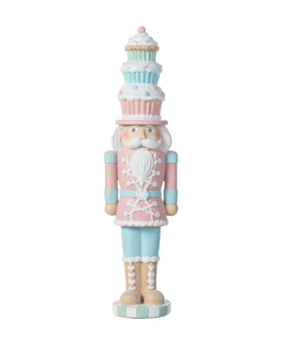 Glitzhome 18.25" Resin Christmas Cupcake Nutcracker Table Decor In Multi