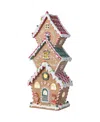 Glitzhome 18.5" Lighted Resin Christmas Gingerbread House Table Decor In Multi