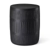 Glitzhome 18.5" Mgo Black Textured Patio Garden Stool In Black
