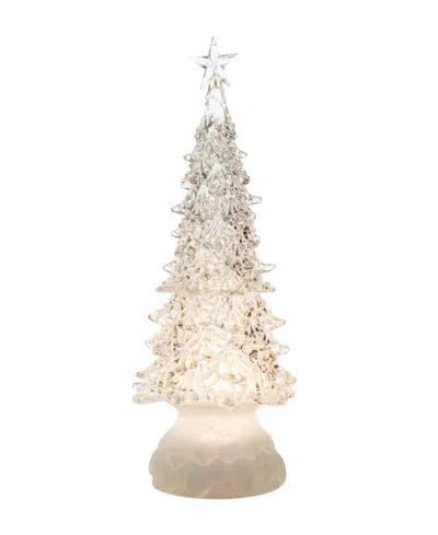 Glitzhome 18.5"h Christmas Lighted Acrylic Rotating Table Tree In Multi