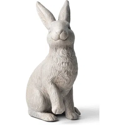 Glitzhome 18"h Mgo Sitting Rabbit Garden Statue In White