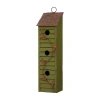 Glitzhome 18in Distressed Solid Wood Bird House In Green