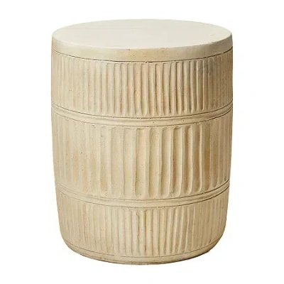 Glitzhome 18in Mgo Textured Planter Stands In White