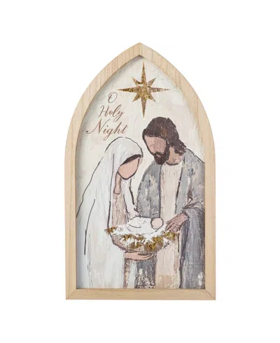 Glitzhome 19.75" Wooden Nativity Scene Wall Decor In Multi