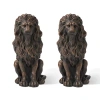 Glitzhome 2-pc. 20.5" Mgo Lion Statue Figurine In Brown