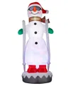 Glitzhome 20" Giant Disco Lighted Inflatable Skiing Snowman In Multi