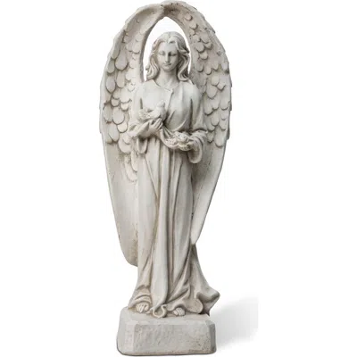 Glitzhome 20.5"h Mgo Standing Archangel Garden Statue Sculpture In Neutral