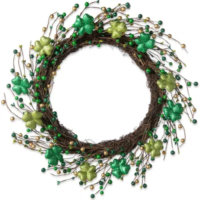 Glitzhome 20" D St. Patrick's Shamrock Berry Wreath In Multi
