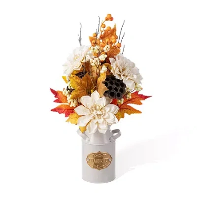 Glitzhome 20"h Fall Lotus In Multi