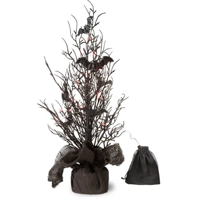 Glitzhome 20"h Halloween Lighted Bats Table Tree Decor In Brown
